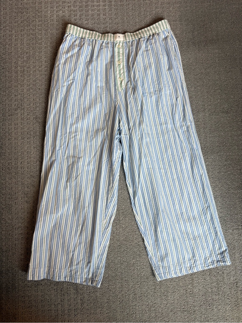 Anthropologie Blue & White Striped Cotton Track Pants